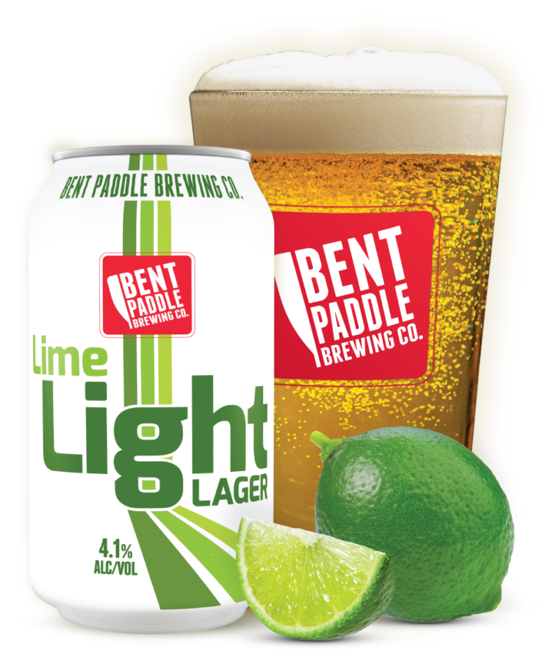 Lime Light Lager with glass and lime