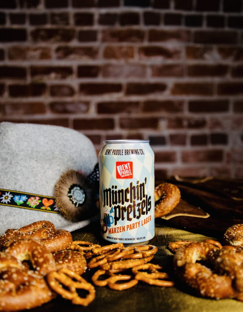 Munchin' Pretzels can with pretzels