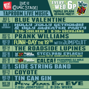 live music lineup on the cosmic stage bent paddle