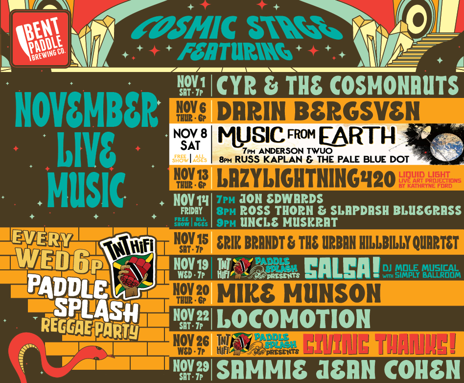 Live Music on the Cosmic Stage at Bent Paddle!