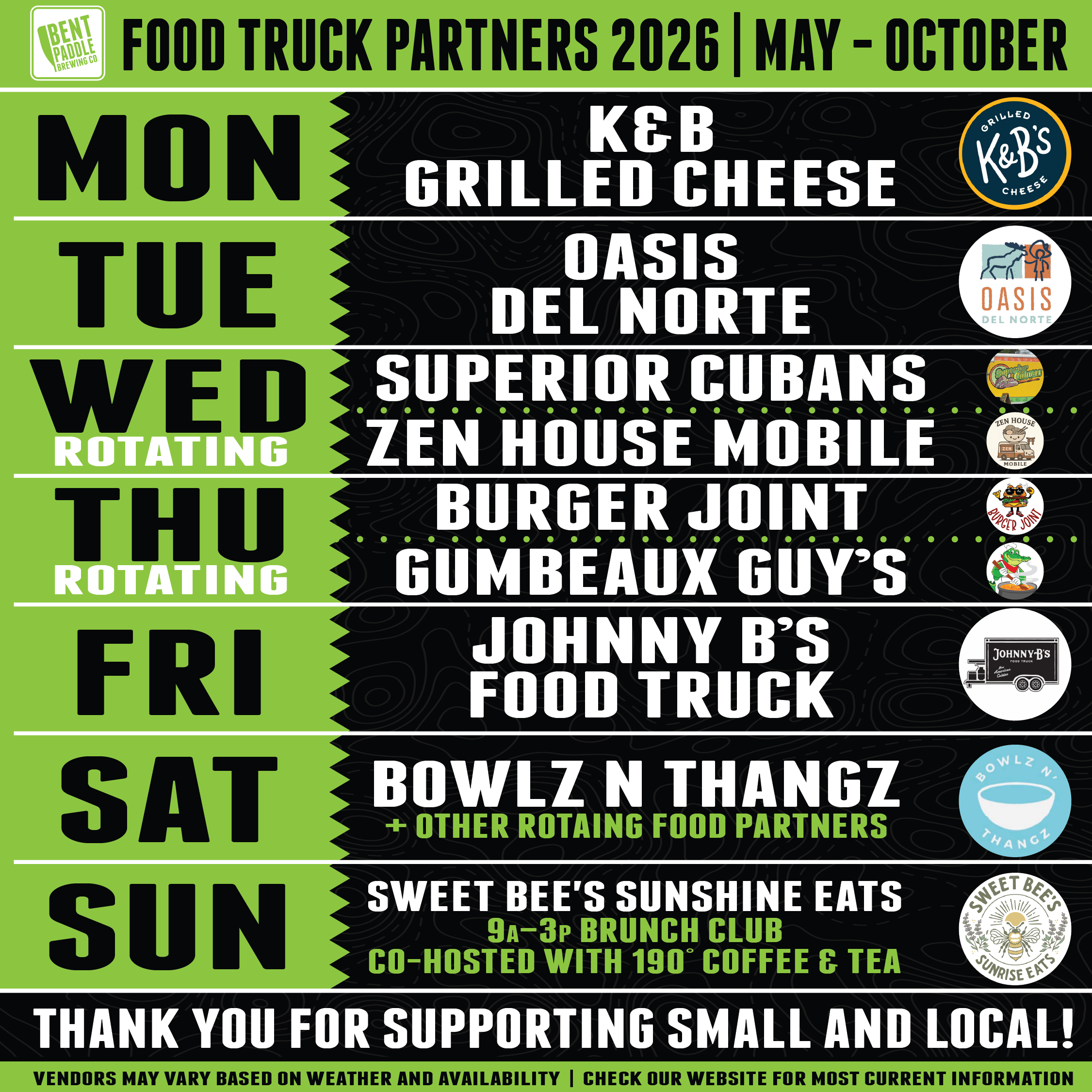 Bent Paddle Summer Food Trucks