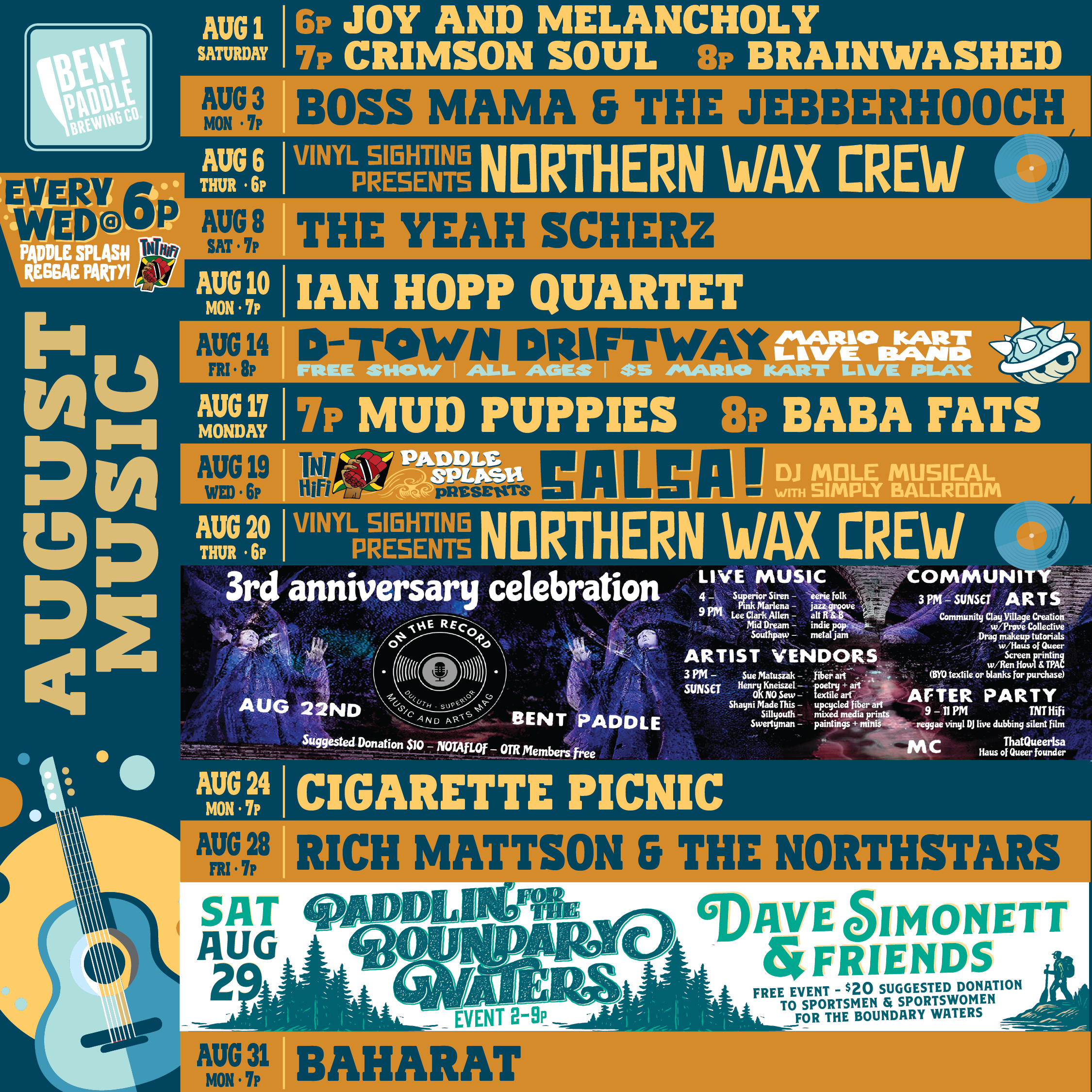 Aug Music at Bent Paddle
