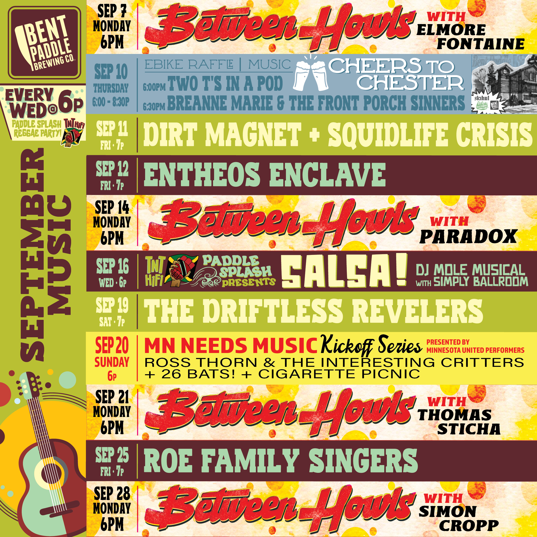 Bent Paddle Live Music in the Yard September